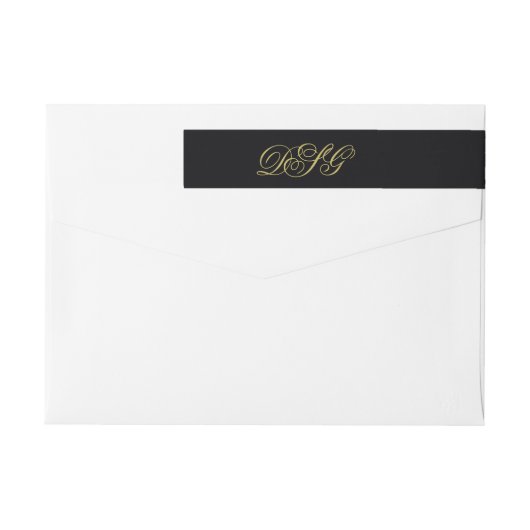 Elegant Black en Gold Monogram (Achterkant)
