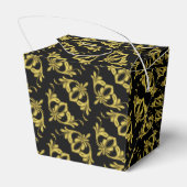 Elegant Black en Gold Pattern Bedankdoosjes (Achterkant)