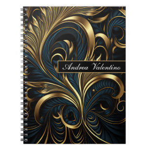 Elegant Black en Gold Pattern Notitieboek