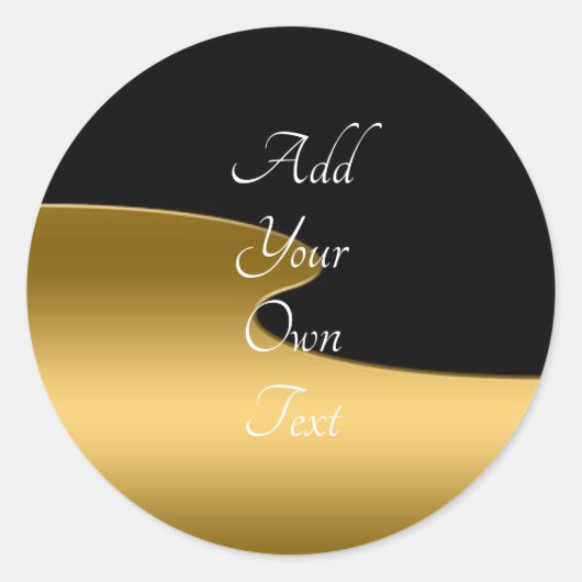 Elegant Black en Gold Pattern Ronde Sticker (Voorkant)