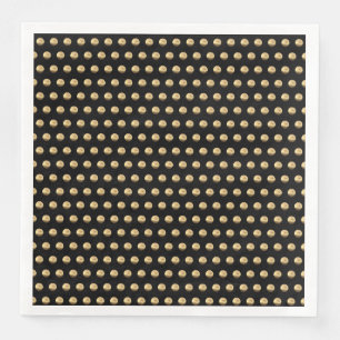 Elegant Black en Gold Polka Dots Pattern Chic Servet