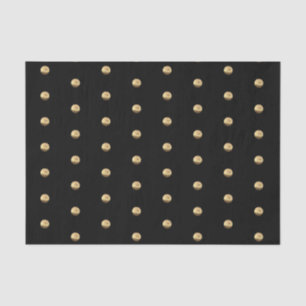 Elegant Black en Gold Polka Dots Pattern Chic Tissuepapier