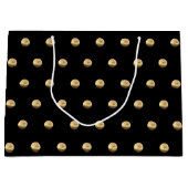 Elegant Black en Gold Polka Dots Pattern Groot Cadeauzakje (Voorkant)