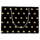 Elegant Black en Gold Polka Dots Pattern Groot Cadeauzakje (Achterkant)