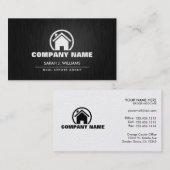 Elegant Black en Gold Real Estate Visitekaartje (Voorkant / Achterkant)