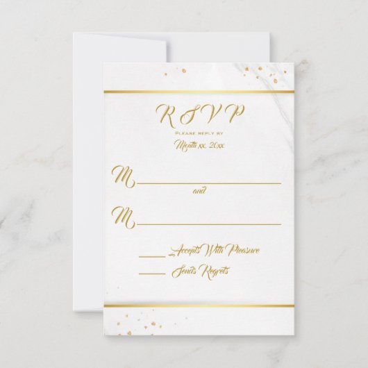 Elegant Black en Gold RSVP (Voorkant)