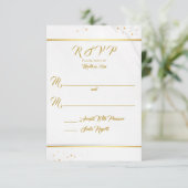 Elegant Black en Gold RSVP (Staand voorkant)