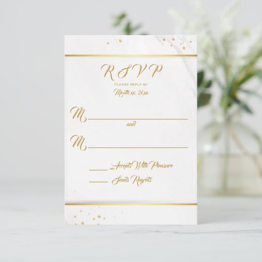 Elegant Black en Gold RSVP (Staand voorkant)