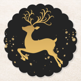 Elegant Black en Gold Rudolph Kartonnen Onderzetters