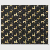 Elegant Black en Gold Script-kerstrendiator Cadeaupapier (Vlak)