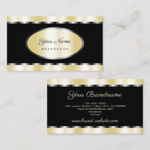 Elegant Black en Gold Shimmer Effect Professional Visitekaartje