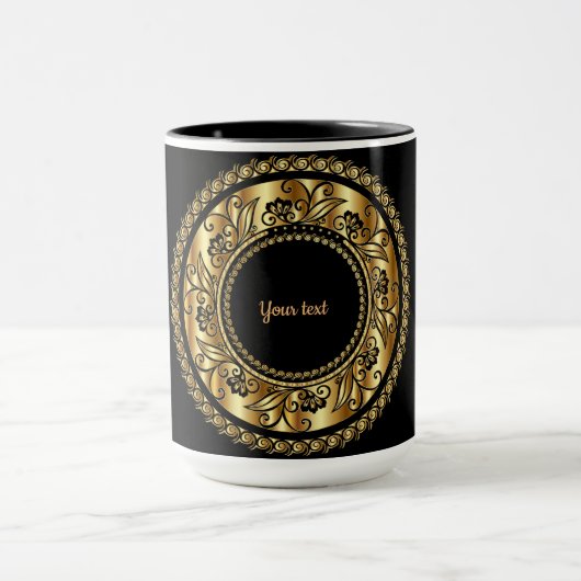 Elegant Black en Gold  Sjabloon Mok (Midden)