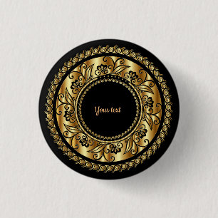Elegant Black en Gold  Sjabloon Ronde Button 3,2 Cm
