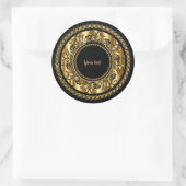 Elegant Black en Gold  Sjabloon Ronde Sticker (Tas)