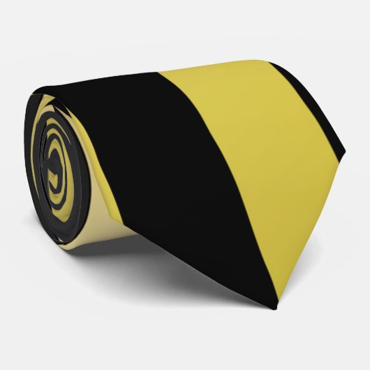 Elegant Black en Gold Stripe Mannen Stropdas (Opgerold)