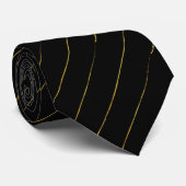 Elegant Black en Gold Striped Stropdas (Opgerold)