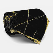 Elegant Black en Gold Stropdas (Opgerold)