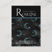 Elegant Black en Gold Sun moon-sieraarscherm Visitekaartje (Voorkant)