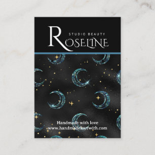 Elegant Black en Gold Sun moon-sieraarscherm Visitekaartje