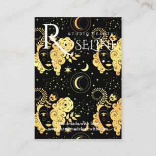 Elegant Black en Gold Sun moon-sieraarscherm Visitekaartje