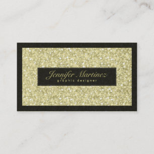 Elegant Black en Gold Tones Glitter & Sparkles Visitekaartje