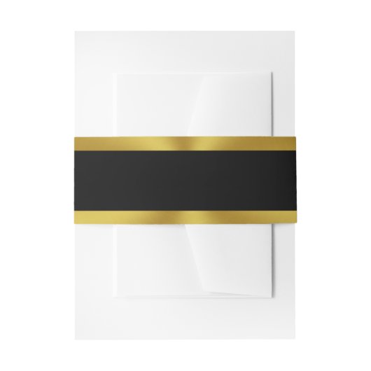 Elegant Black en Gold Uitnodigingen Wikkel (Voorkant Voorbeeld)