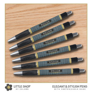 Elegant Black en Gold Windows Check Monogram Pen