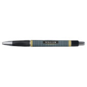 Elegant Black en Gold Windows Check Monogram Pen (Voorkant)