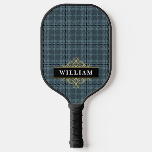 Elegant Black en Gold Windows Check Monogram Pickleball Paddle (Voorkant)