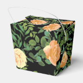 Elegant Black en Peach Roos Wedding Bedankdoosjes (Achterkant)