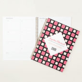 Elegant Black en Pink Square Pattern Planner (Display)