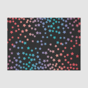 Elegant Black en Rainbow Stars Sterrennacht Sky Tissuepapier