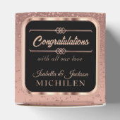 Elegant Black en Roos Gold Glitter Bedankdoosjes (Bovenkant)