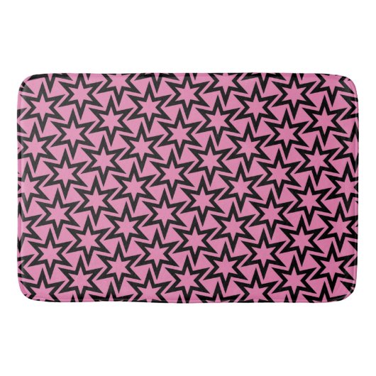 Elegant Black en roze Geometric Star Pattern Badmat (Voorkant)