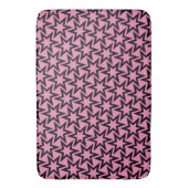 Elegant Black en roze Geometric Star Pattern Badmat (Voorkant Verticaal)