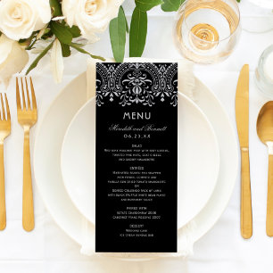 Elegant Black en Silver  Glamor Wedding Menu