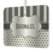 Elegant Black en Silver Pattern | Personaliseren Luchtverfrisser (Links)