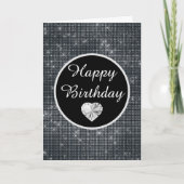 Elegant Black en Silver Sparkle Pattern Birthday Kaart (Voorkant)