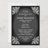 Elegant Black en Silver Surprise Birthday Kaart (Achterkant)