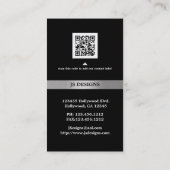 Elegant Black en Silver Visitekaartje (Achterkant)