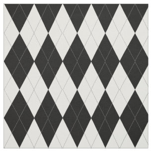 Elegant Black en White Argyle Pattern Stof