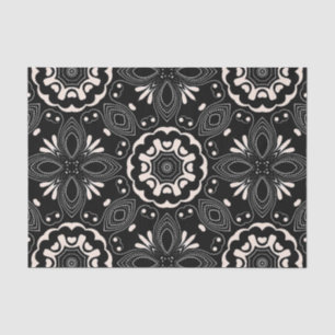 Elegant Black en White Baroque Arabesque Pattern Tissuepapier