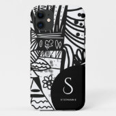 Elegant Black en White Bohemian Botanical Case-Mate iPhone Case (Achterkant)