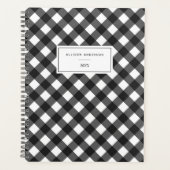 Elegant Black en White Buffalo Play Planner (Voorkant)