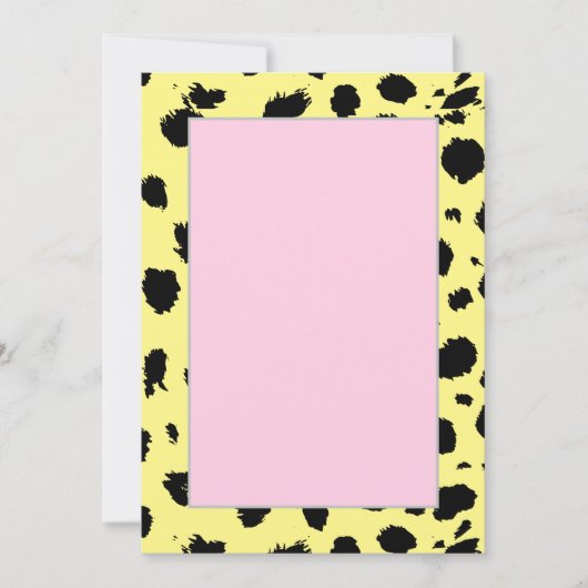 Elegant Black en White Cheetah Pattern Aankondiging (Voorkant)