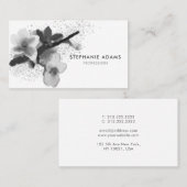 Elegant Black en White Cherry Blossom Visitekaartje (Voorkant / Achterkant)