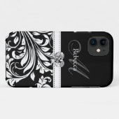 Elegant Black en White Damask Case-Mate iPhone Case (Achterkant (horizontaal))