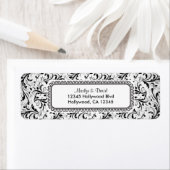 Elegant Black en White Damask Etiket (Insitu)