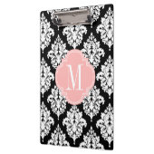 Elegant Black en White Damask gepersonaliseerd Klembord (Links)