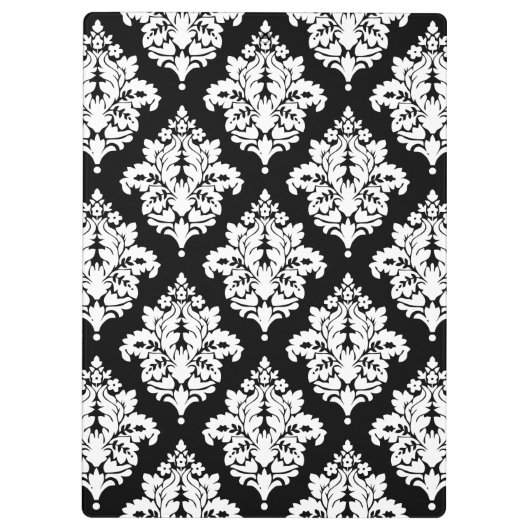 Elegant Black en White Damask gepersonaliseerd Klembord (Achterkant)